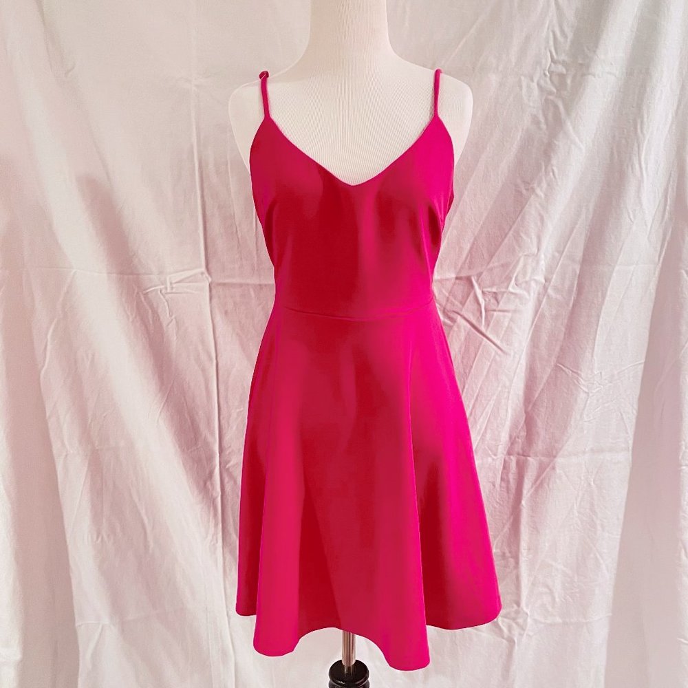 Lulus Do You Wanna Dance? Magenta Skater Dress